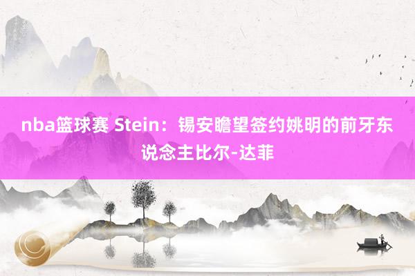 nba篮球赛 Stein：锡安瞻望签约姚明的前牙东说念主比尔-达菲