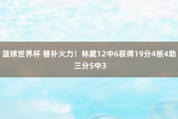 篮球世界杯 替补火力！林葳12中6获得19分4板4助 三分5中3