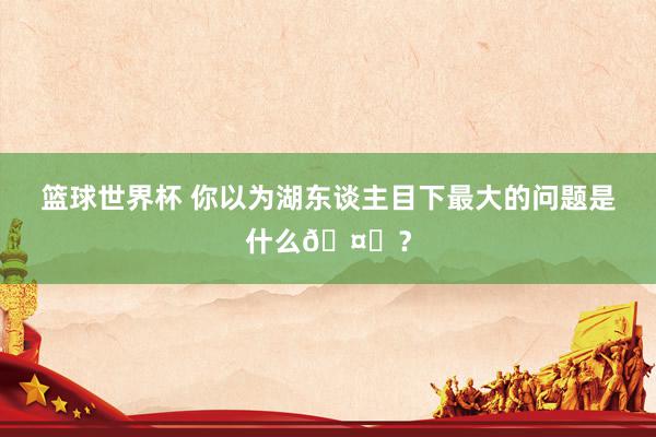 篮球世界杯 你以为湖东谈主目下最大的问题是什么🤔？