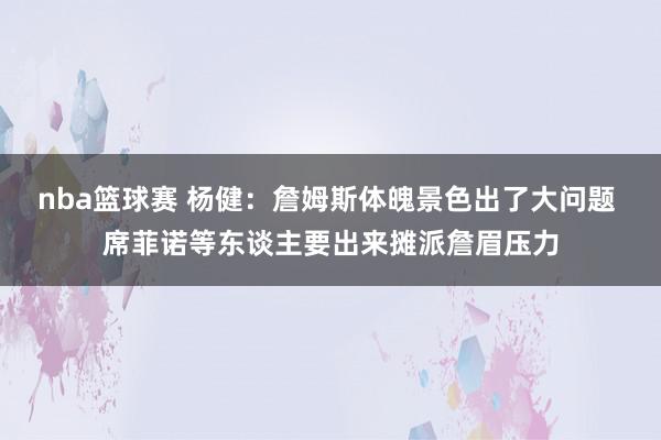 nba篮球赛 杨健：詹姆斯体魄景色出了大问题 席菲诺等东谈主要出来摊派詹眉压力