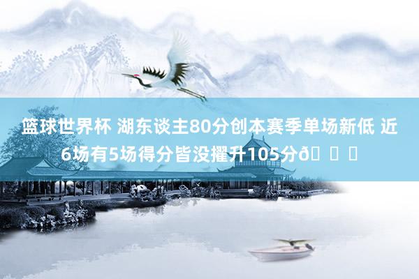 篮球世界杯 湖东谈主80分创本赛季单场新低 近6场有5场得分皆没擢升105分😑