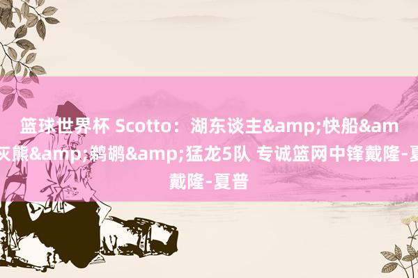 篮球世界杯 Scotto：湖东谈主&快船&灰熊&鹈鹕&猛龙5队 专诚篮网中锋戴隆-夏普