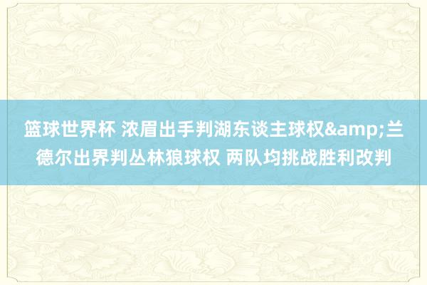 篮球世界杯 浓眉出手判湖东谈主球权&兰德尔出界判丛林狼球权 两队均挑战胜利改判